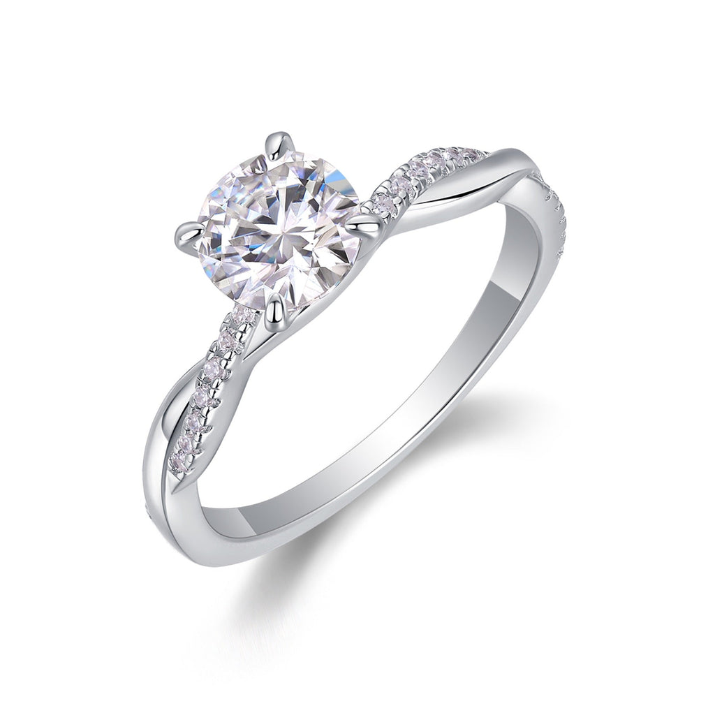 Homeward Moissanite Solitaire Ring in Sterling Silver
