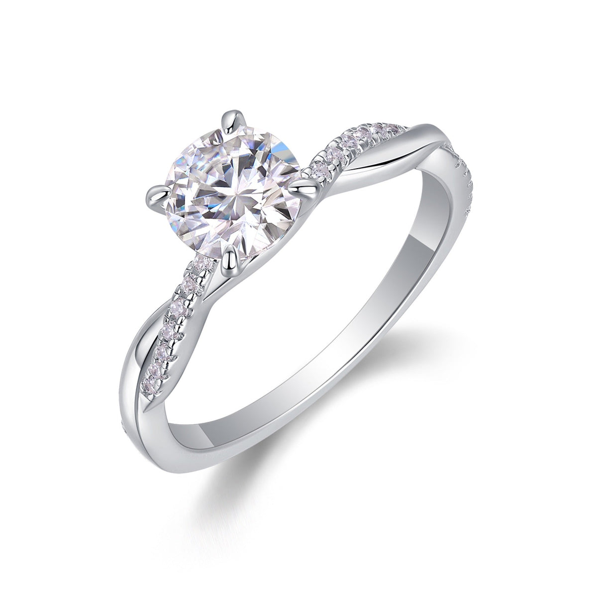 Homeward Moissanite Solitaire Ring in Sterling Silver