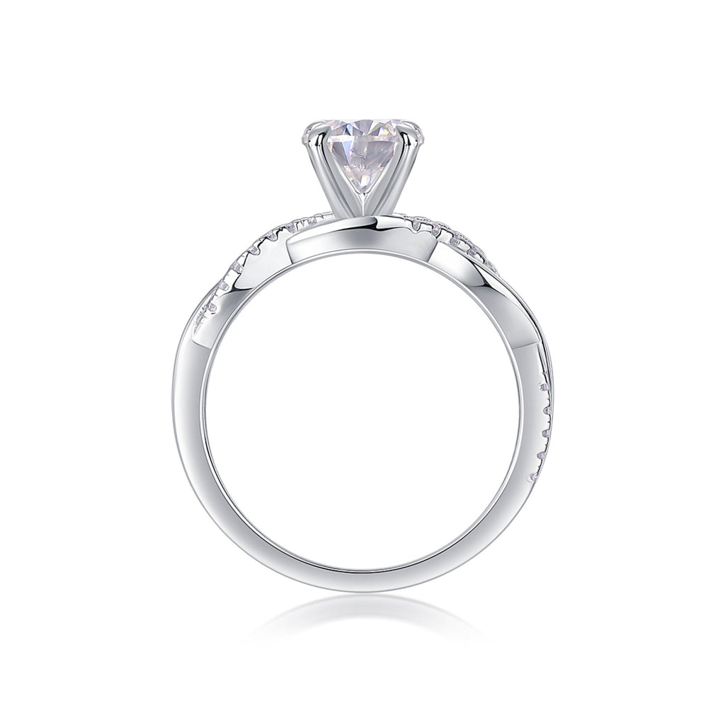 Homeward Moissanite Solitaire Ring in Sterling Silver
