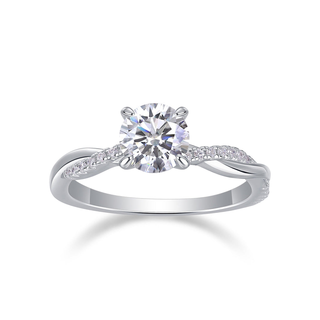 Homeward Moissanite Solitaire Ring in Sterling Silver