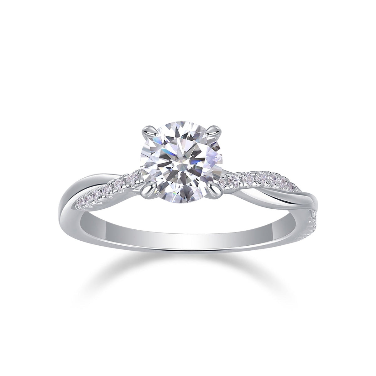 Homeward Moissanite Solitaire Ring in Sterling Silver