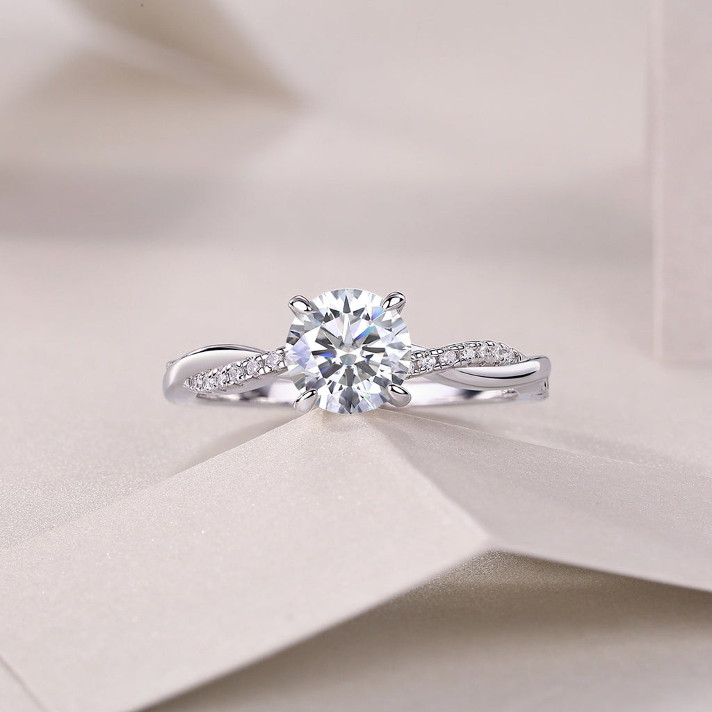 Homeward Moissanite Solitaire Ring in Sterling Silver