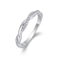 Twins Moissanite Band Ring in Sterling Silver