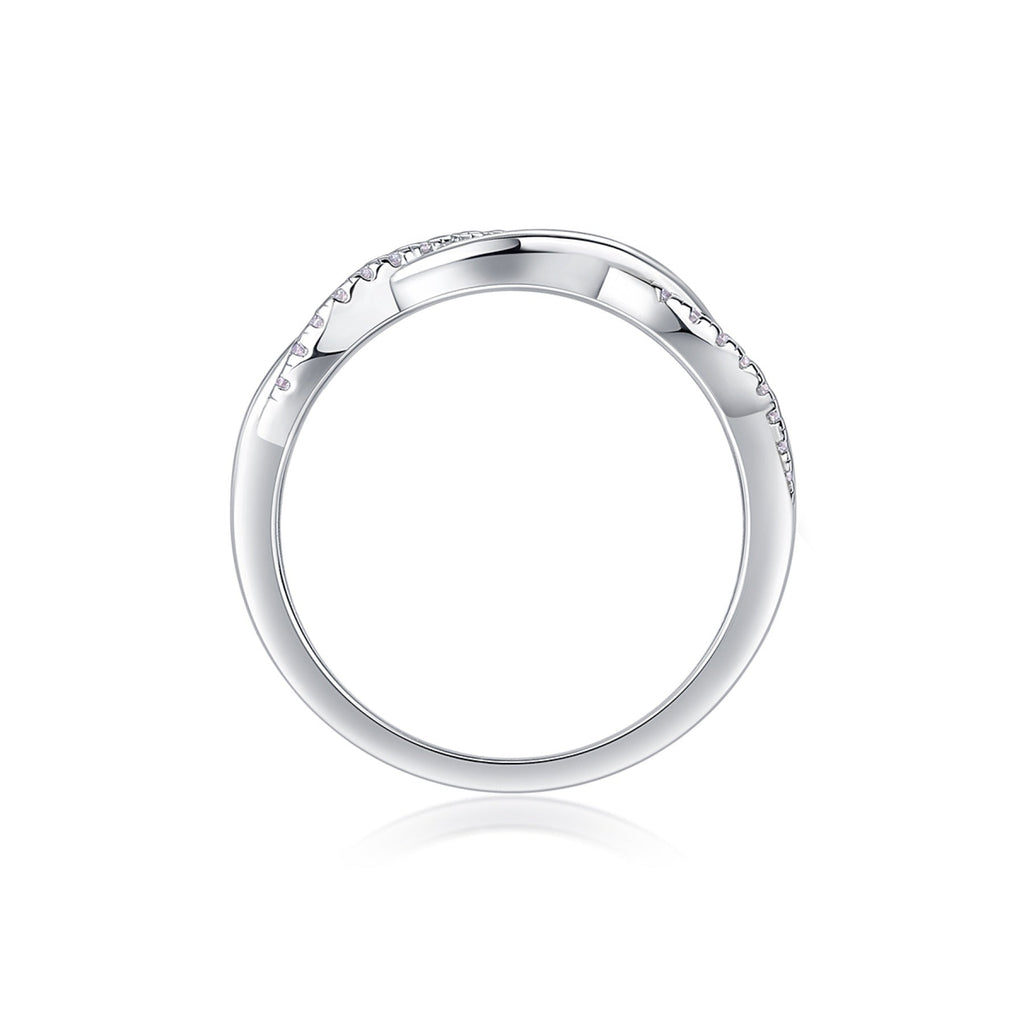 Twins Moissanite Band Ring in Sterling Silver