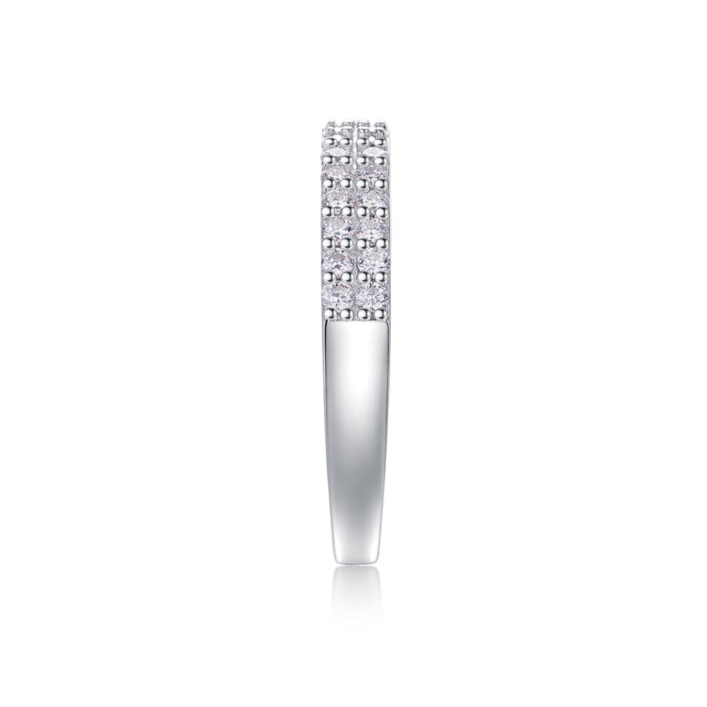 Dazzle Moissanite Band Ring in Sterling Silver