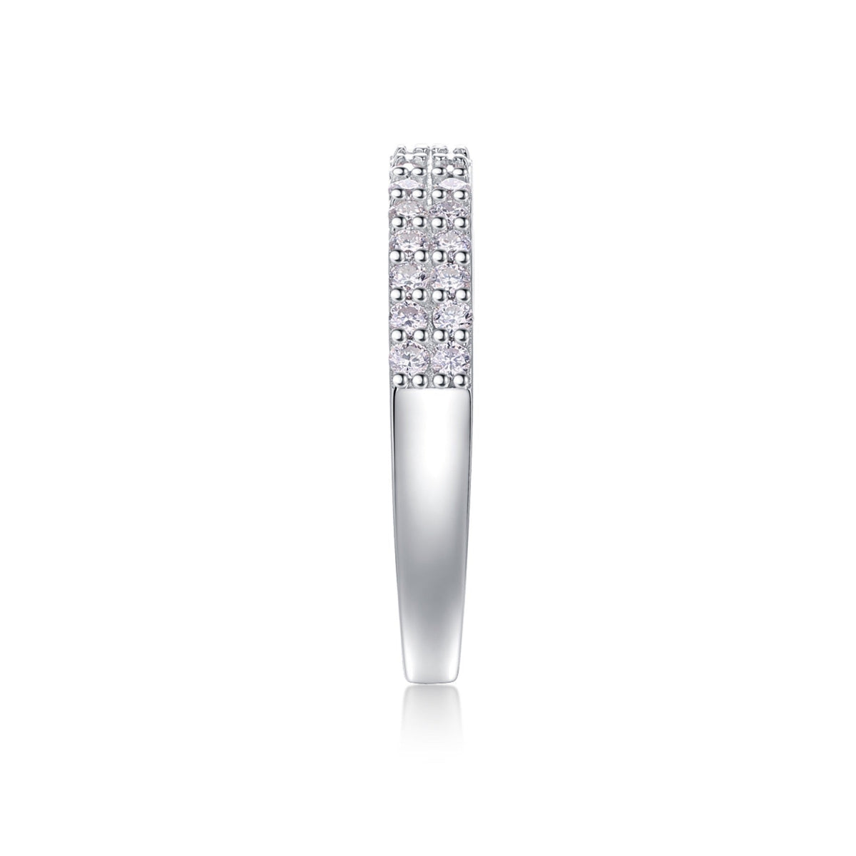 Dazzle Moissanite Band Ring in Sterling Silver