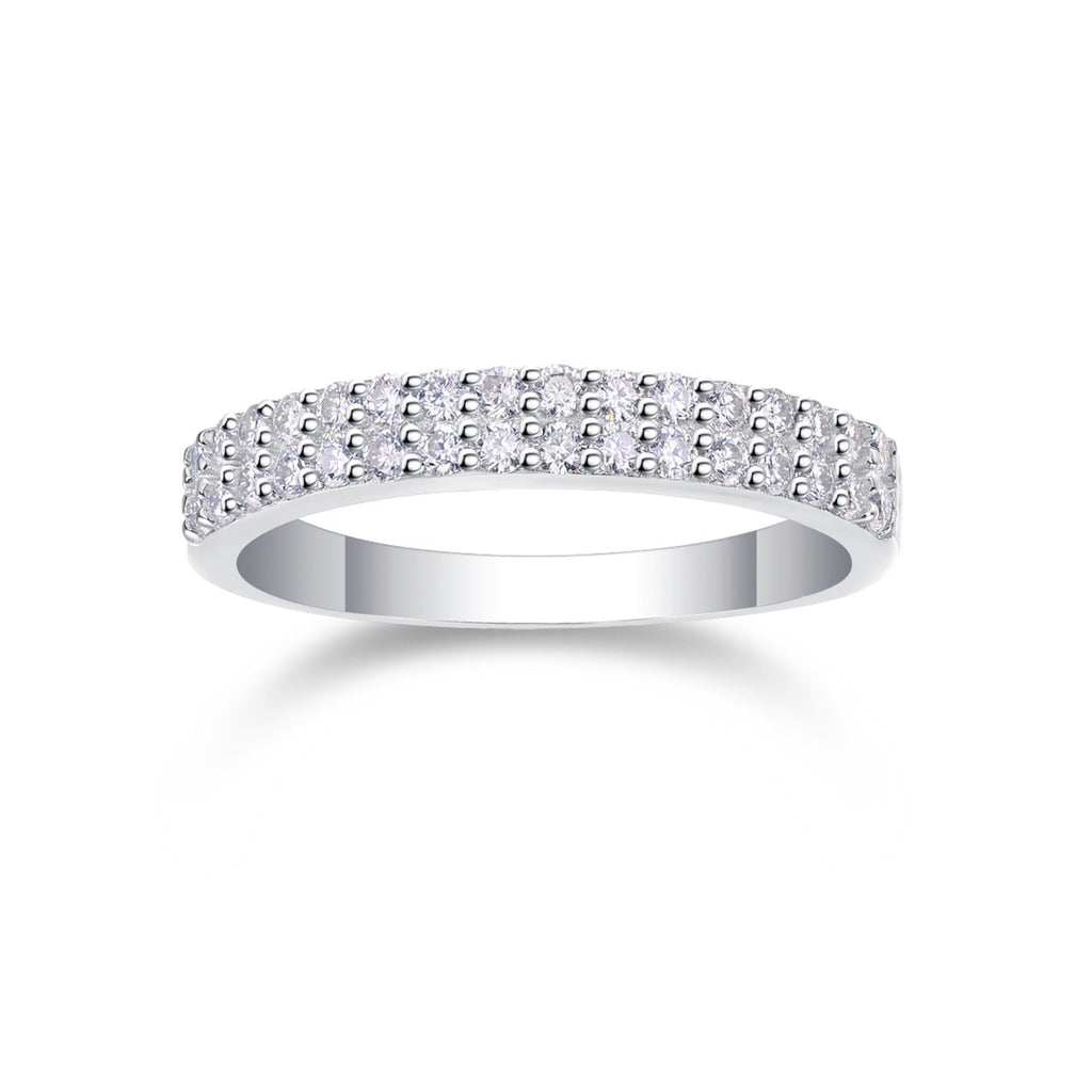Dazzle Moissanite Band Ring in Sterling Silver