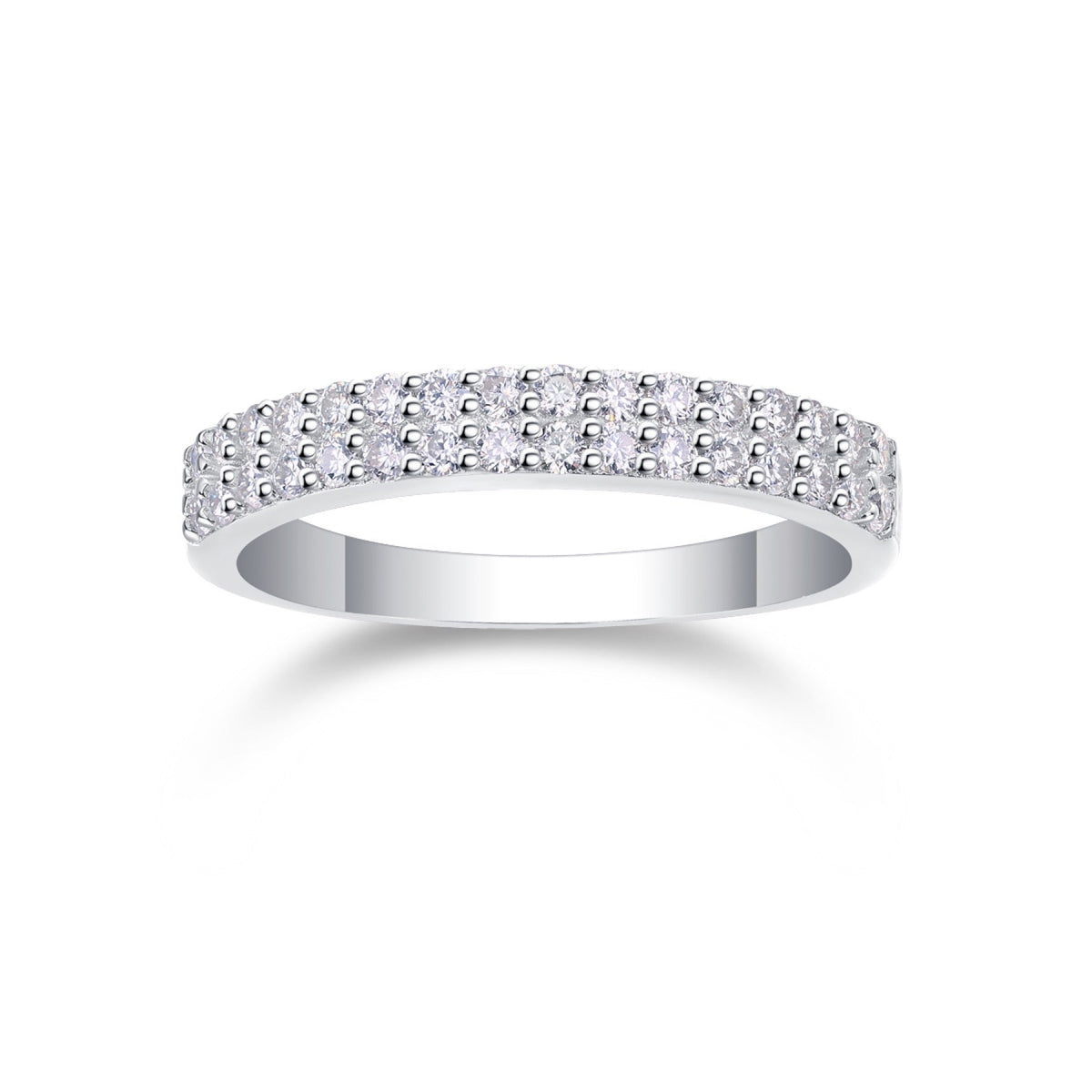 Dazzle Moissanite Band Ring in Sterling Silver