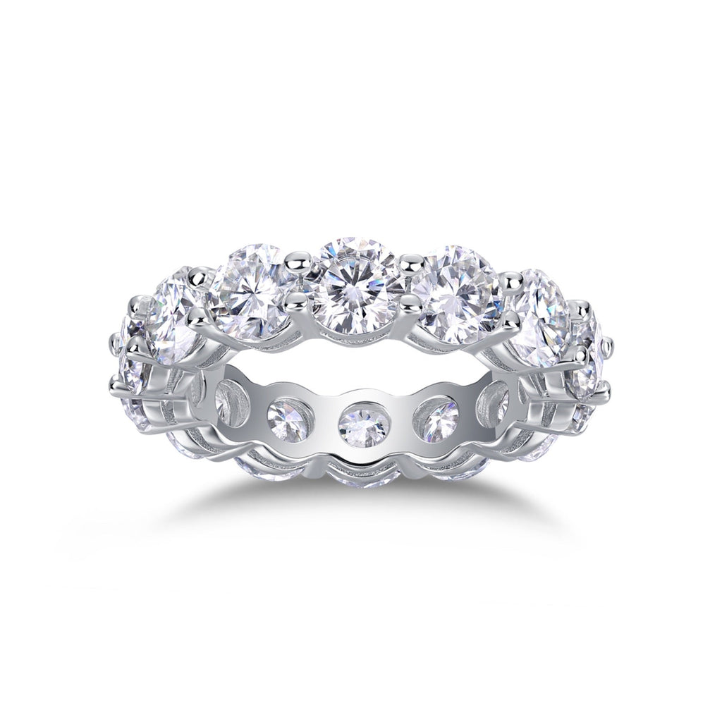 Twinkle Moissanite Eternity Band Ring in Sterling Silver