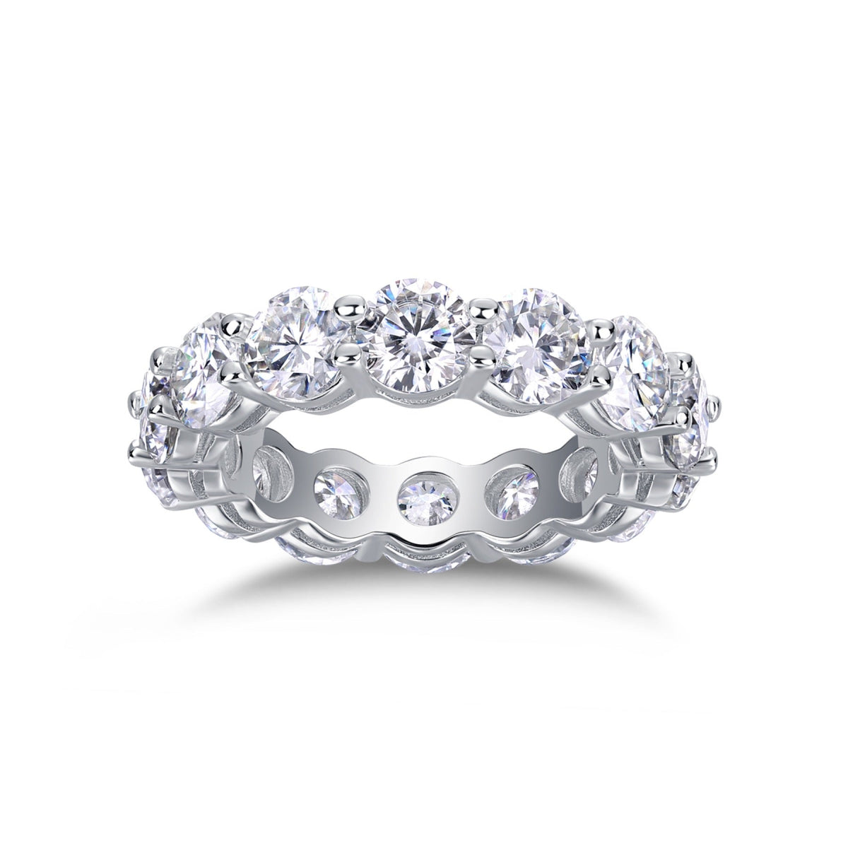Twinkle Moissanite Eternity Band Ring in Sterling Silver
