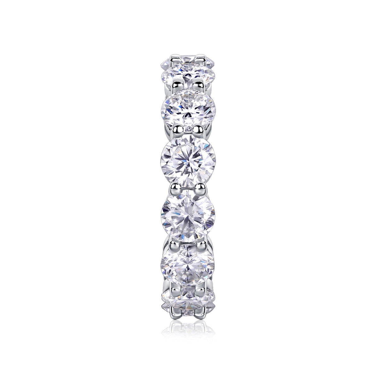 Twinkle Moissanite Eternity Band Ring in Sterling Silver