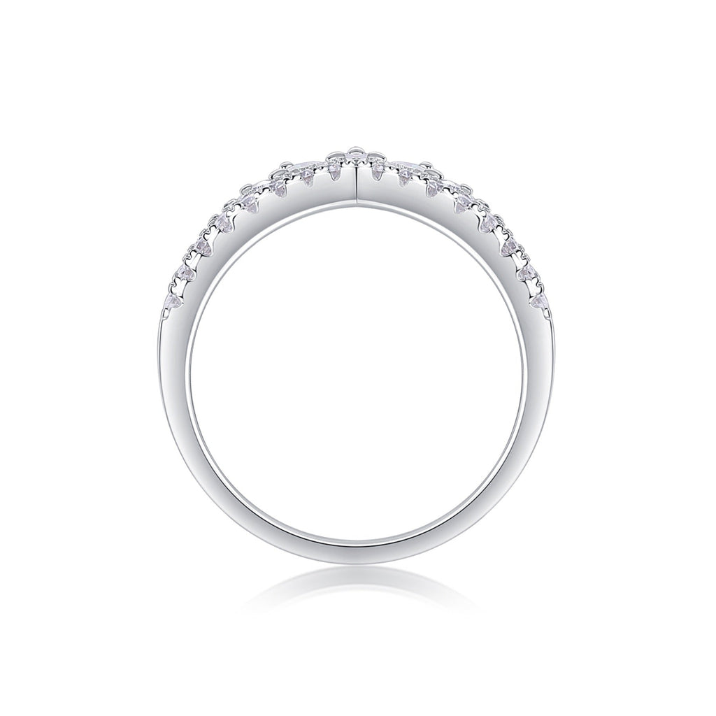 Victoria Moissanite Tiara Ring in Sterling Silver