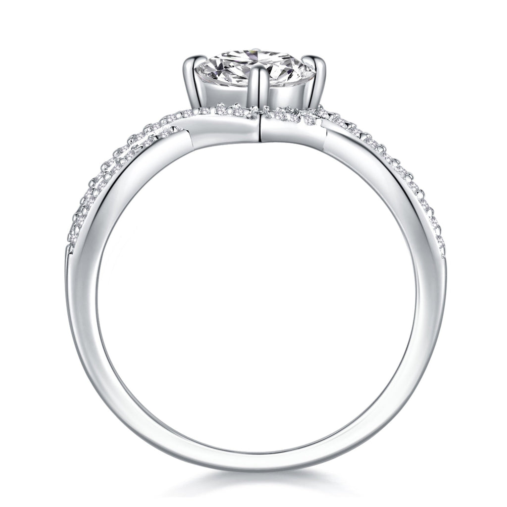 Sacred Vow Moissanite Solitaire Ring in Sterling Silver