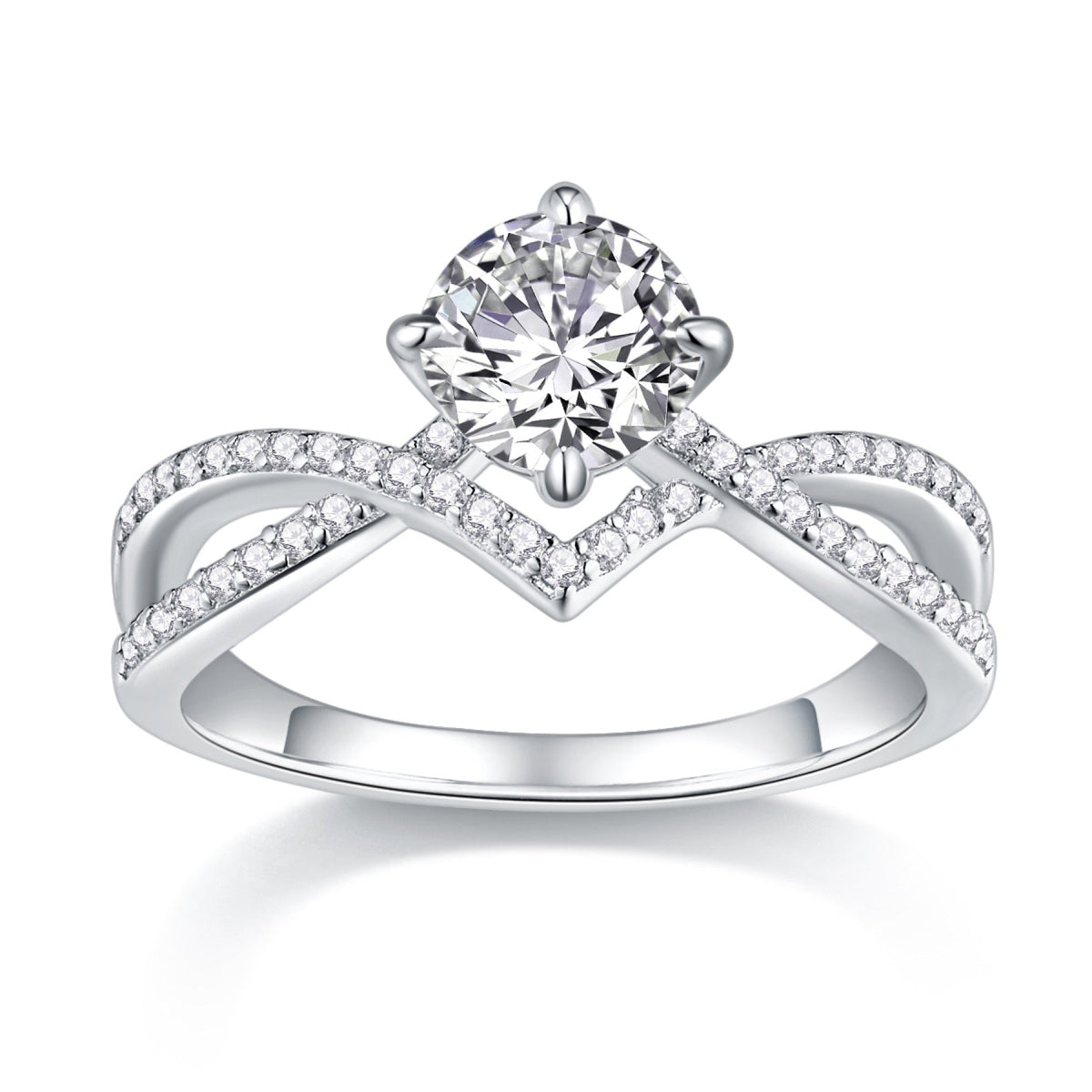Sacred Vow Moissanite Solitaire Ring in Sterling Silver