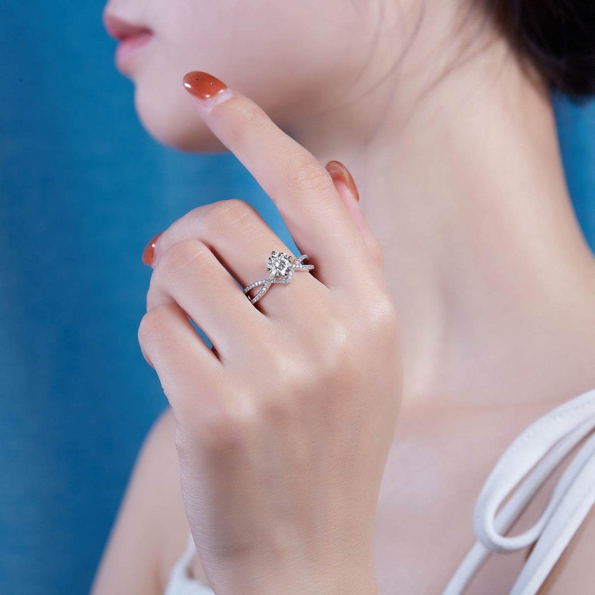 Sacred Vow Moissanite Solitaire Ring in Sterling Silver