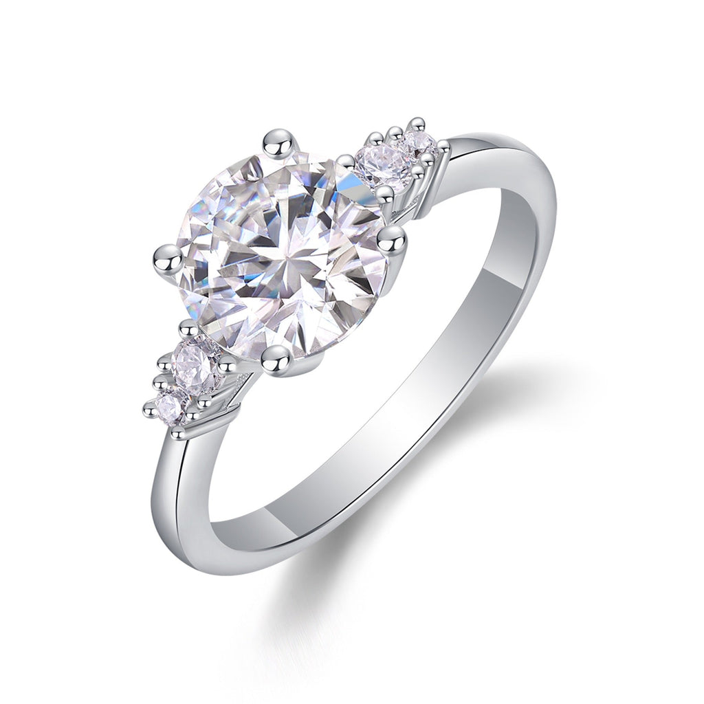 Starvow 2 Carat Moissanite Solitaire Ring in Sterling Silver