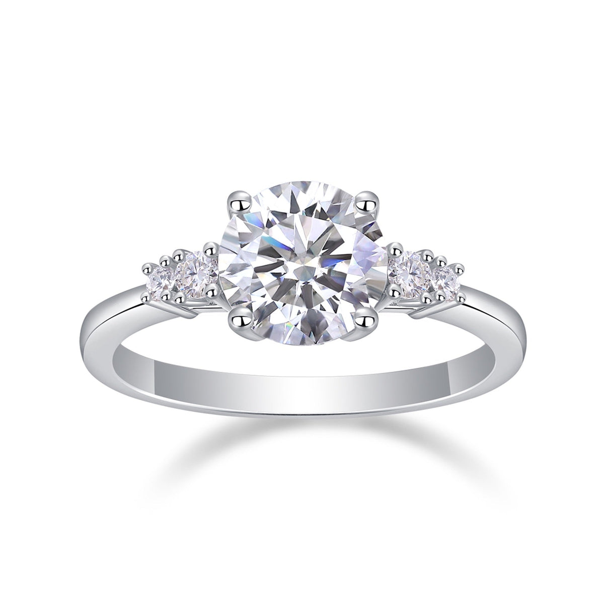 Starvow 2 Carat Moissanite Solitaire Ring in Sterling Silver