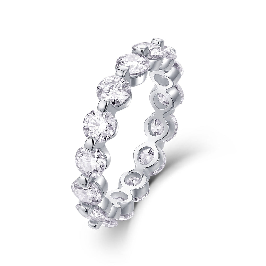 Morningstar Moissanite Eternity Band Ring in Sterling Silver