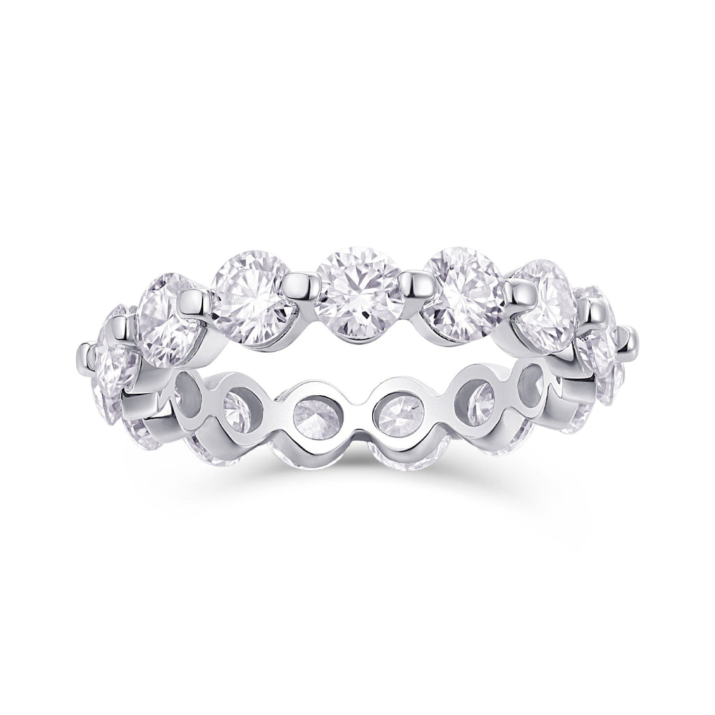 Morningstar Moissanite Eternity Band Ring in Sterling Silver
