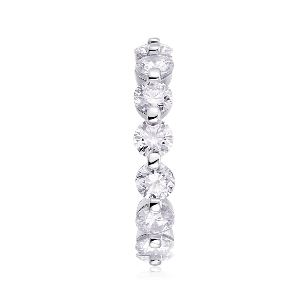 Morningstar Moissanite Eternity Band Ring in Sterling Silver