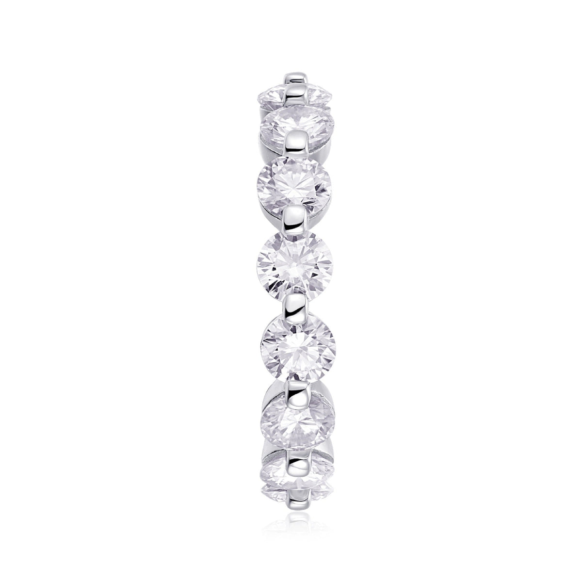 Morningstar Moissanite Eternity Band Ring in Sterling Silver