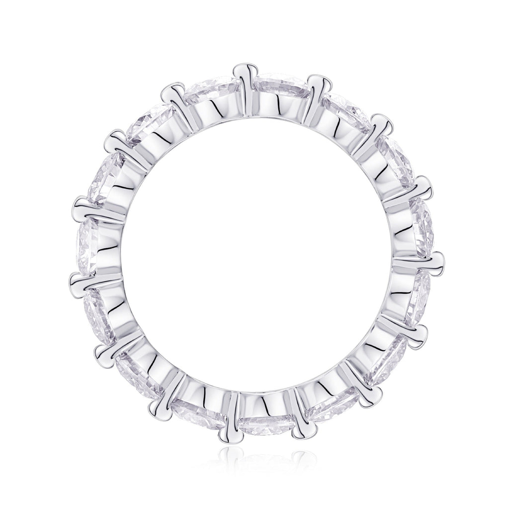 Morningstar Moissanite Eternity Band Ring in Sterling Silver