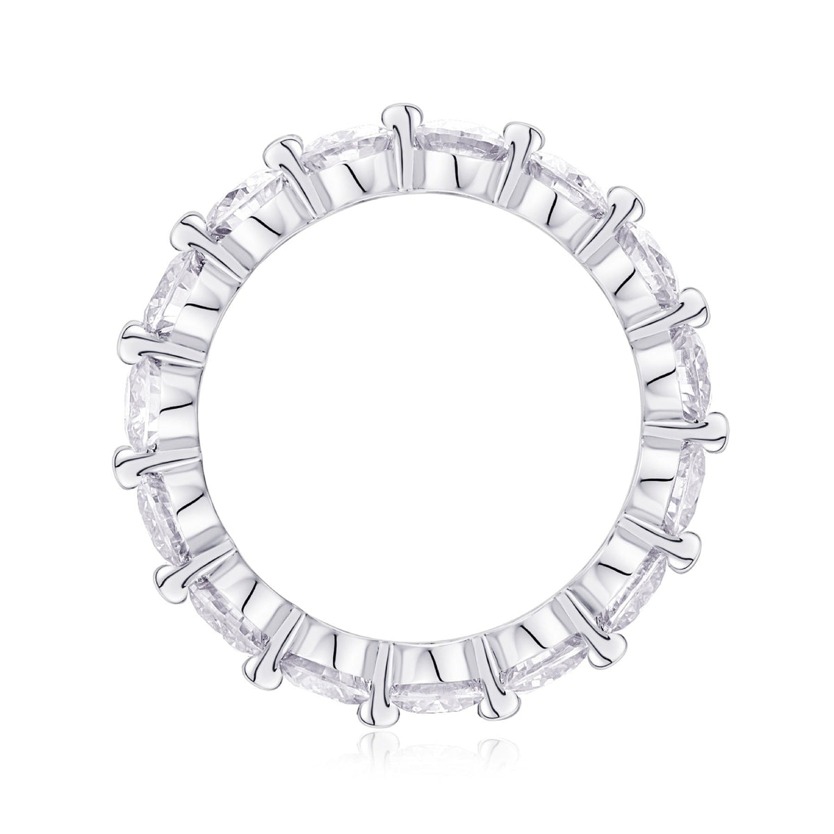 Morningstar Moissanite Eternity Band Ring in Sterling Silver