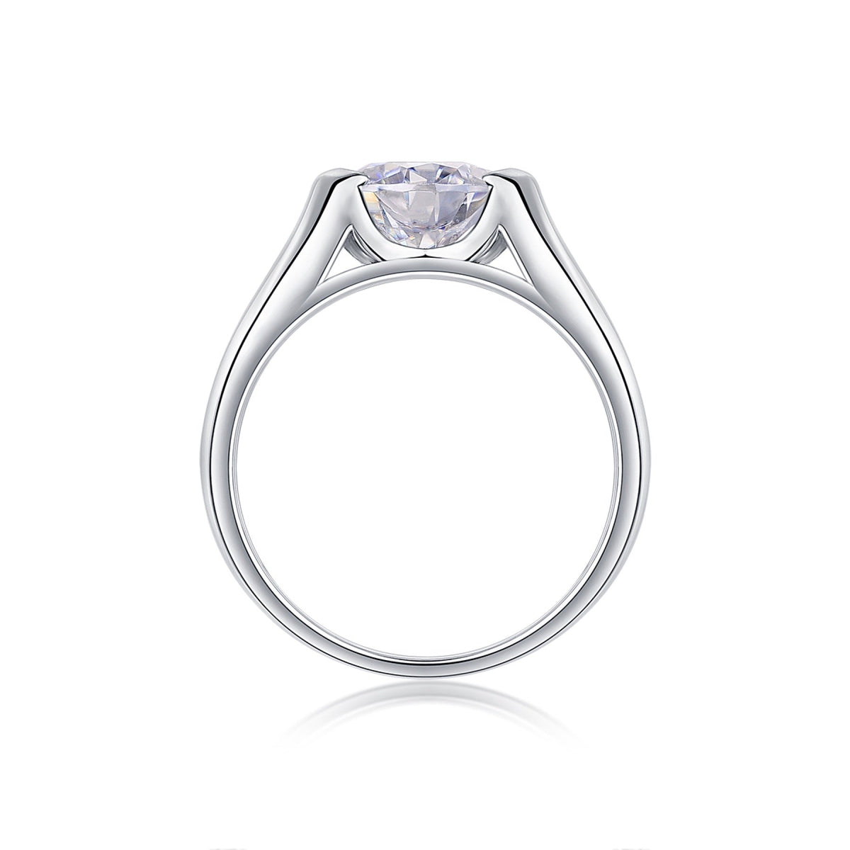 Lifelong 2 Carat Moissanite Solitaire Ring in Sterling Silver