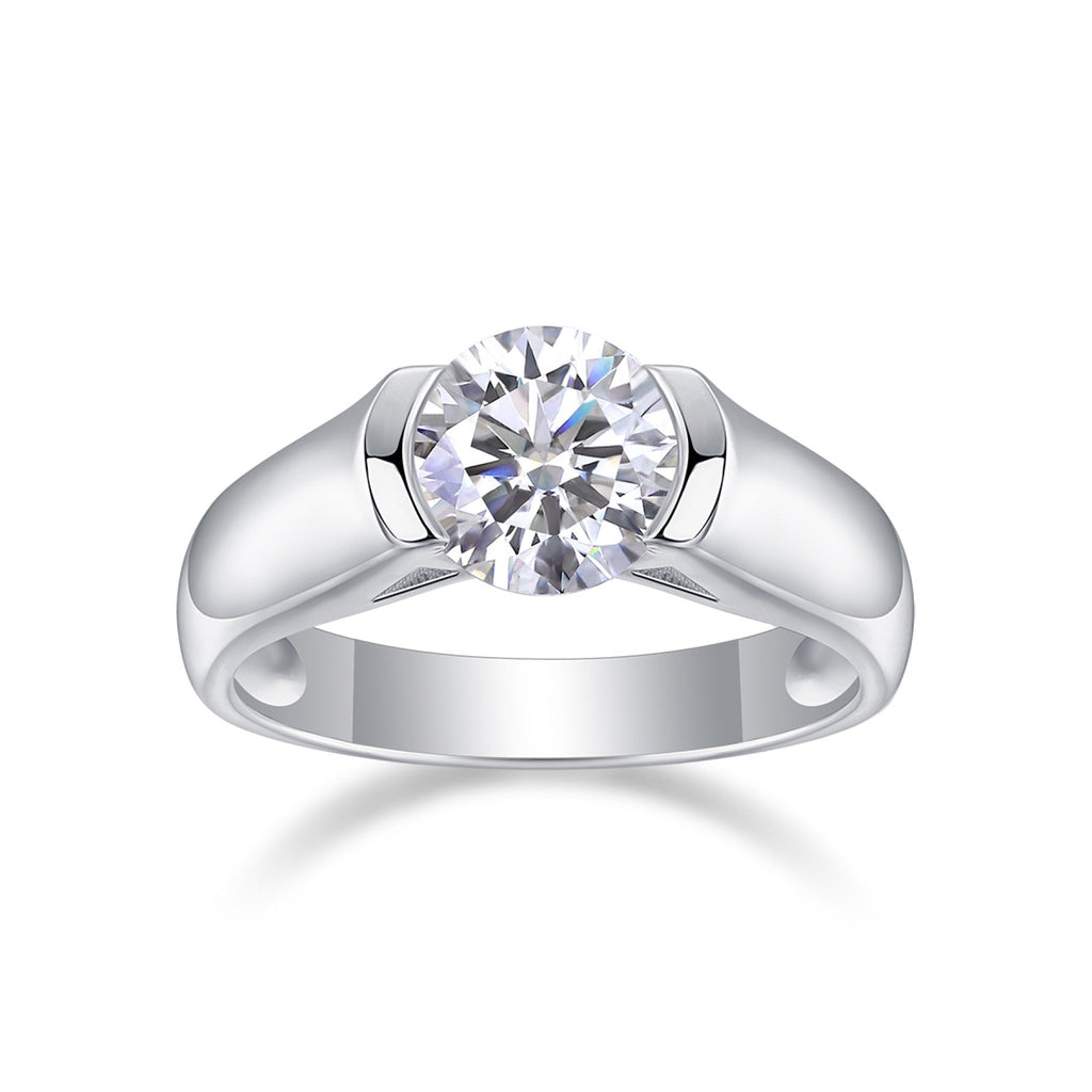 Lifelong 2 Carat Moissanite Solitaire Ring in Sterling Silver
