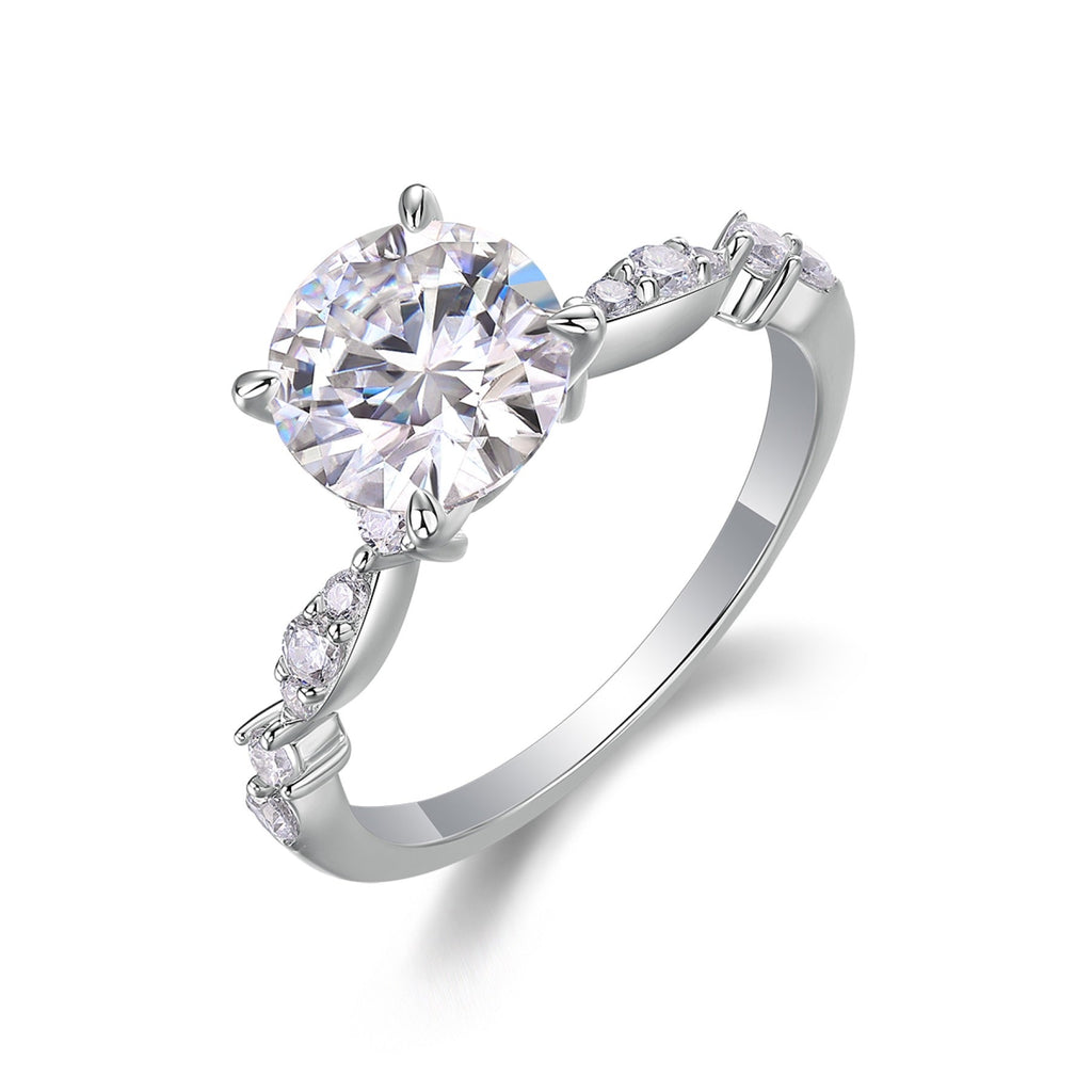 Twine 2 Carat Moissanite Solitaire Ring in Sterling Silver