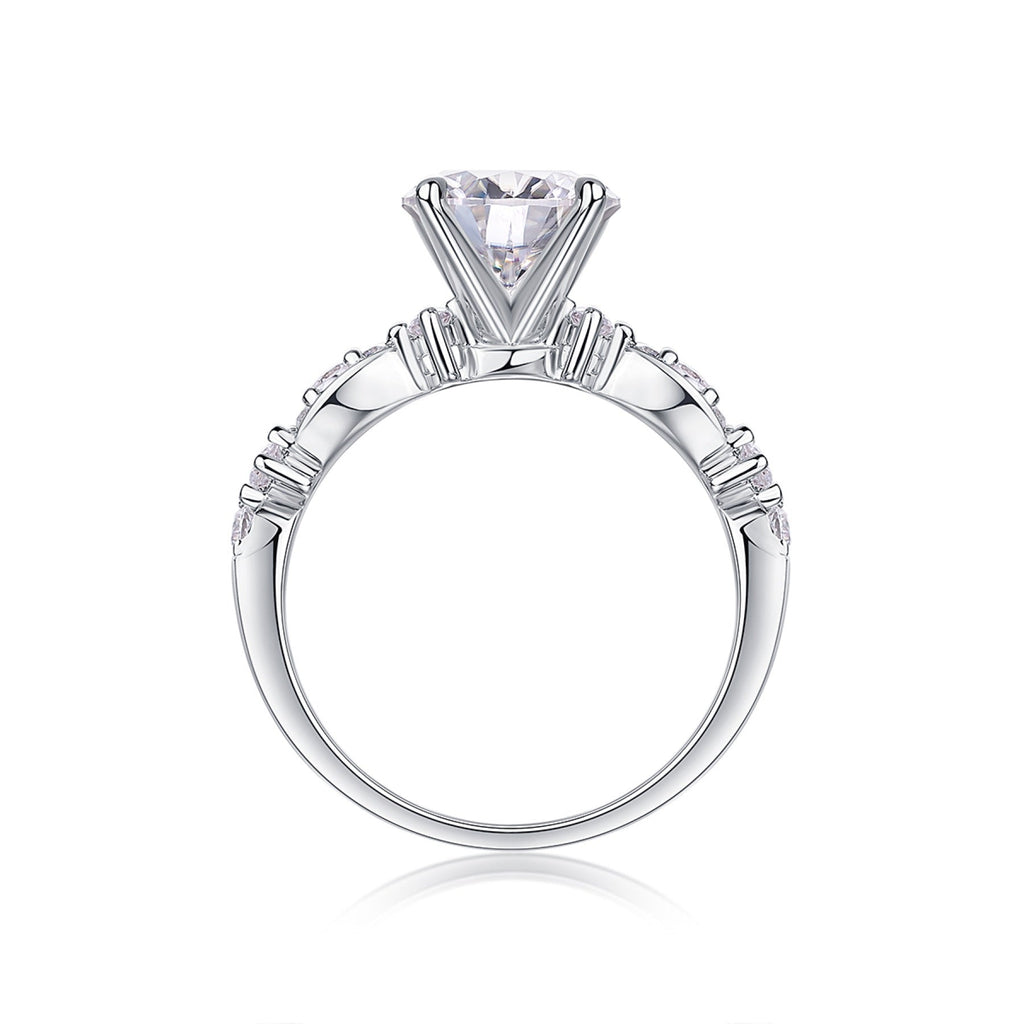 Twine 2 Carat Moissanite Solitaire Ring in Sterling Silver