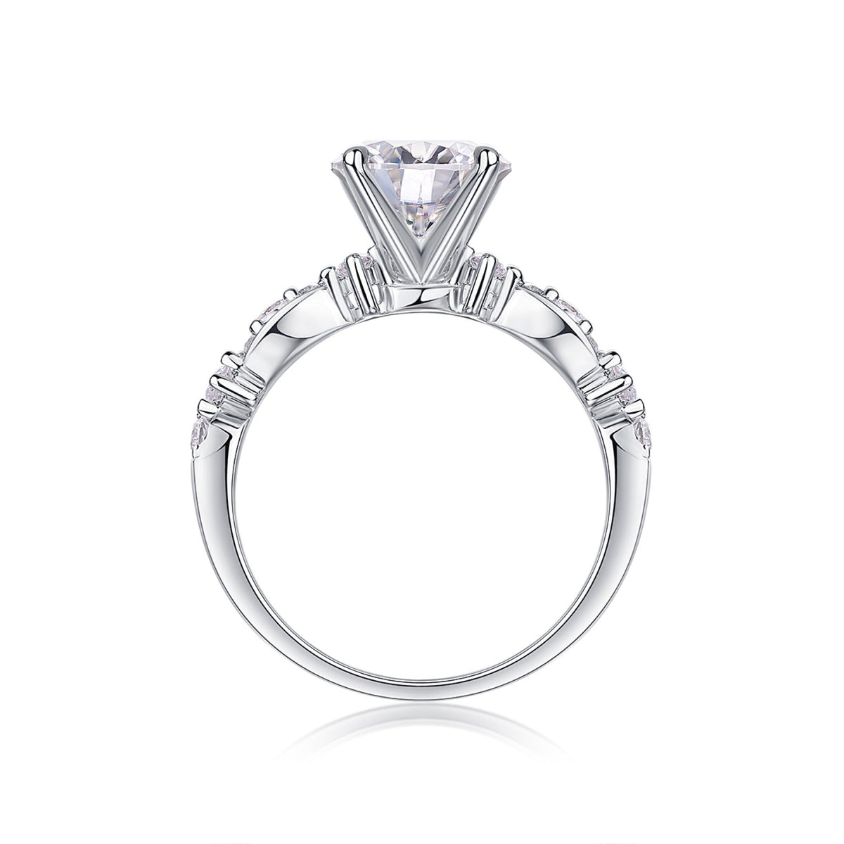 Twine 2 Carat Moissanite Solitaire Ring in Sterling Silver