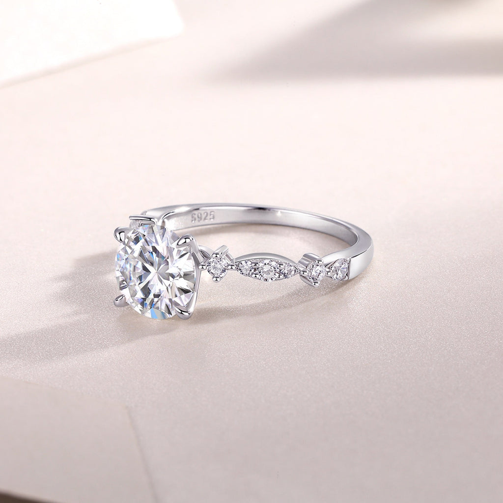 Twine 2 Carat Moissanite Solitaire Ring in Sterling Silver