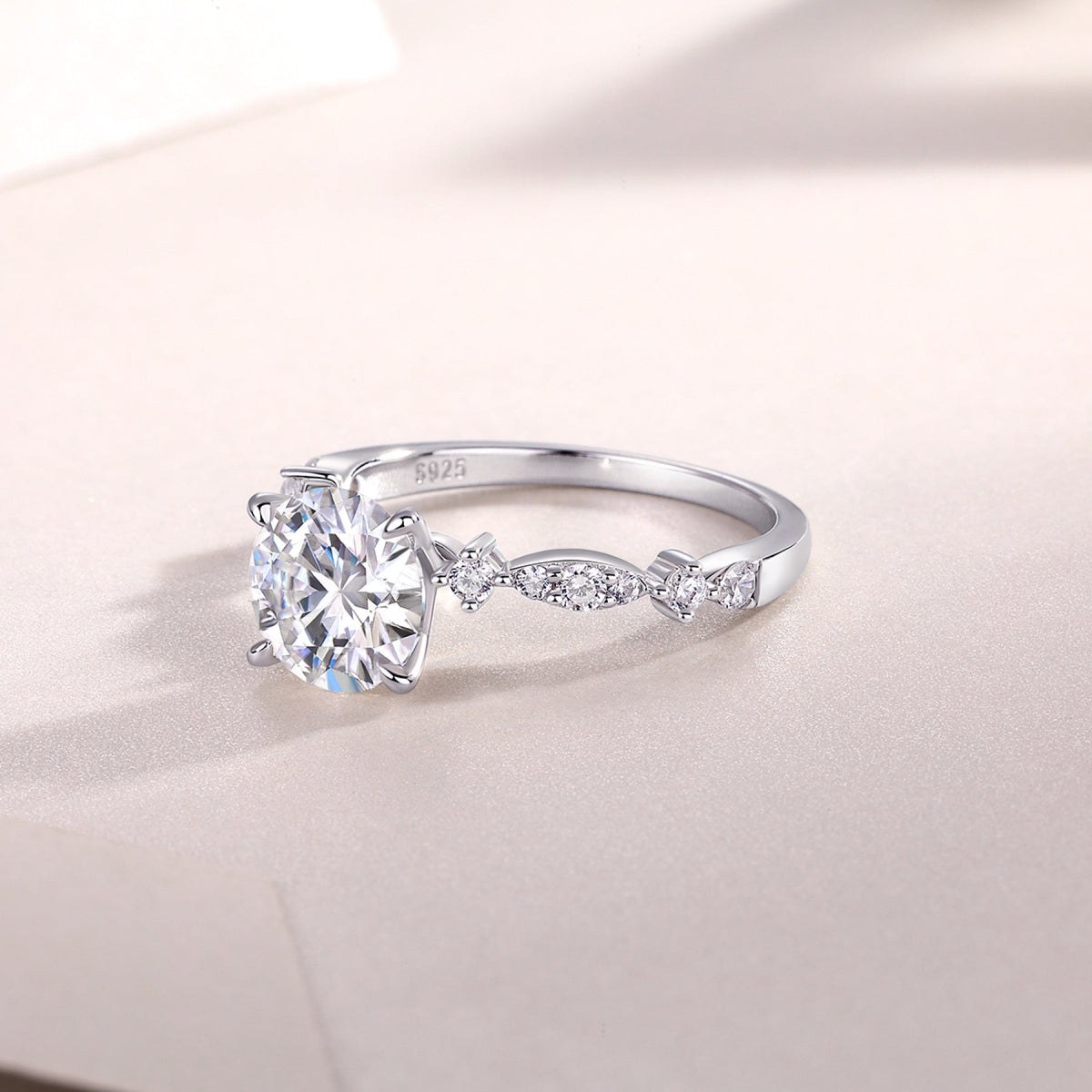 Twine 2 Carat Moissanite Solitaire Ring in Sterling Silver