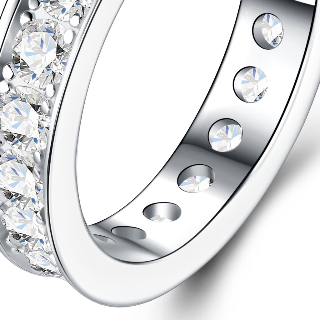 Interlude Moissanite Eternity Band Ring in Sterling Silver