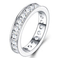 Interlude Moissanite Eternity Band Ring in Sterling Silver
