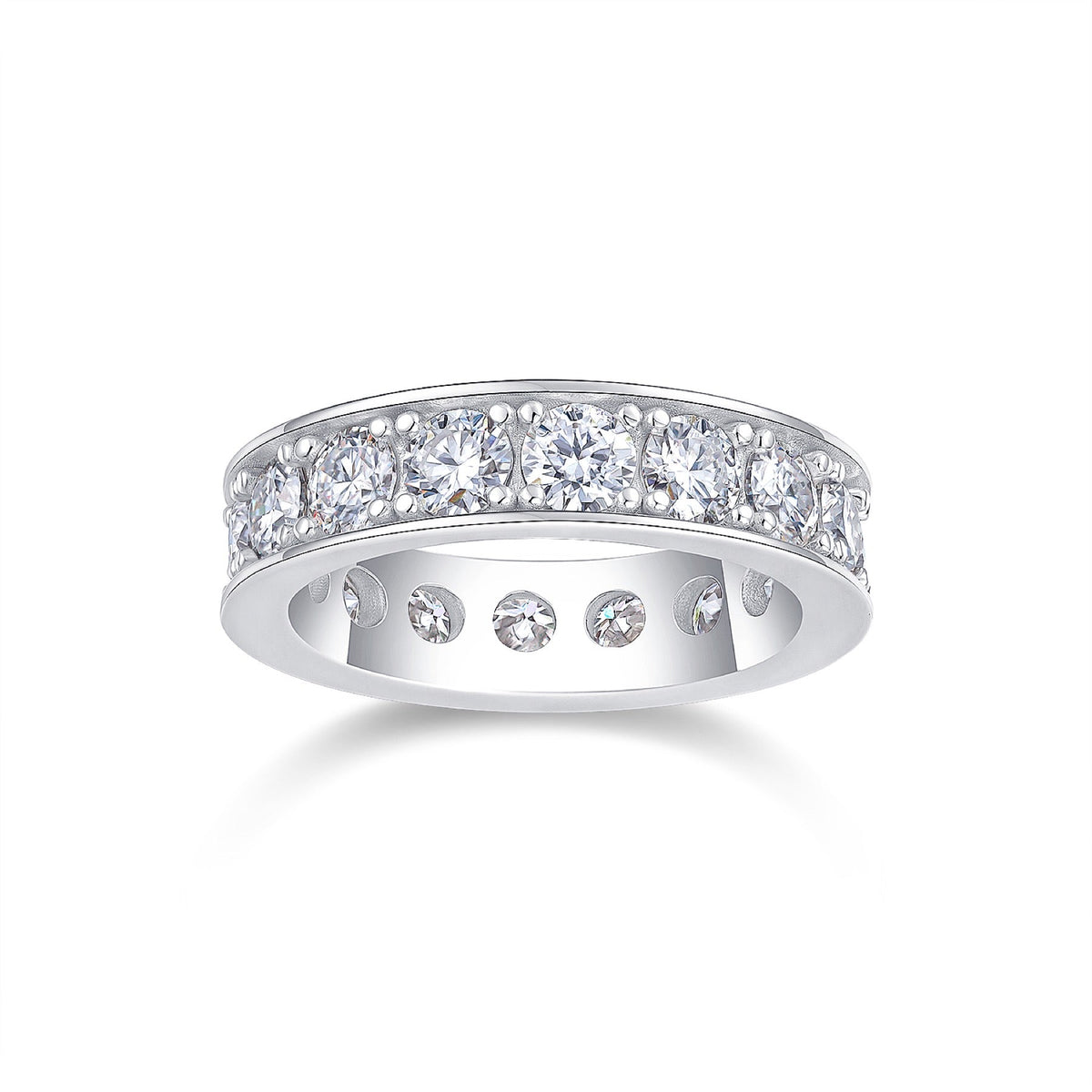Driftcloud Moissanite Eternity Band Ring in Sterling Silver