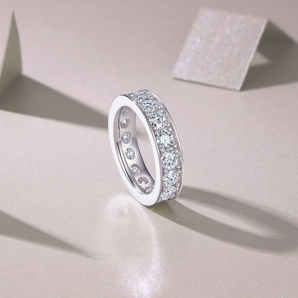 Driftcloud Moissanite Eternity Band Ring in Sterling Silver