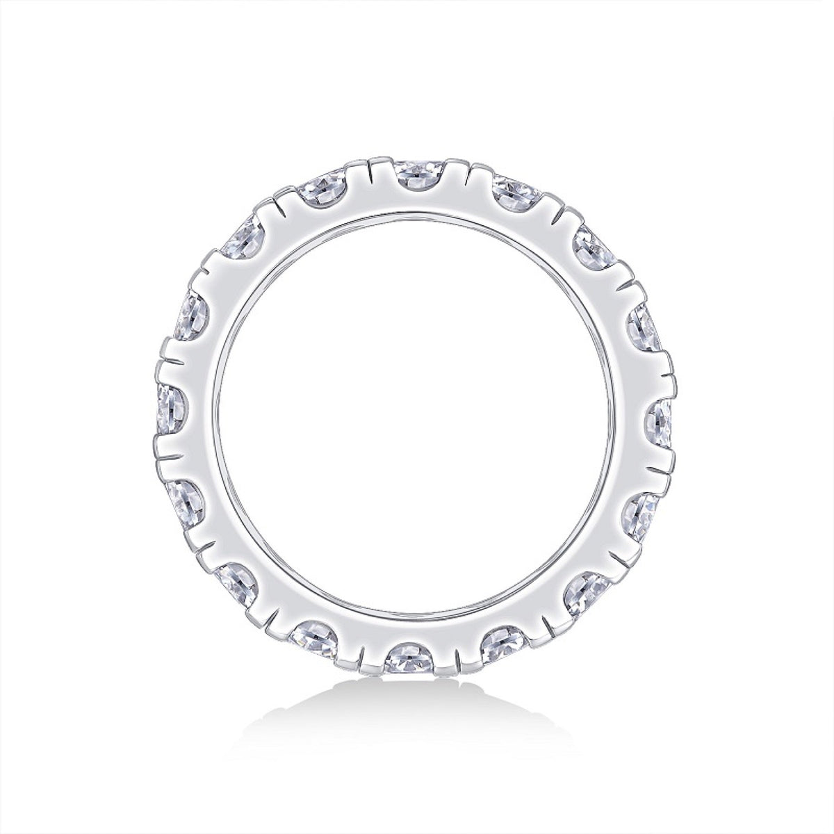 Longing Moissanite Eternity Band Ring in Sterling Silver