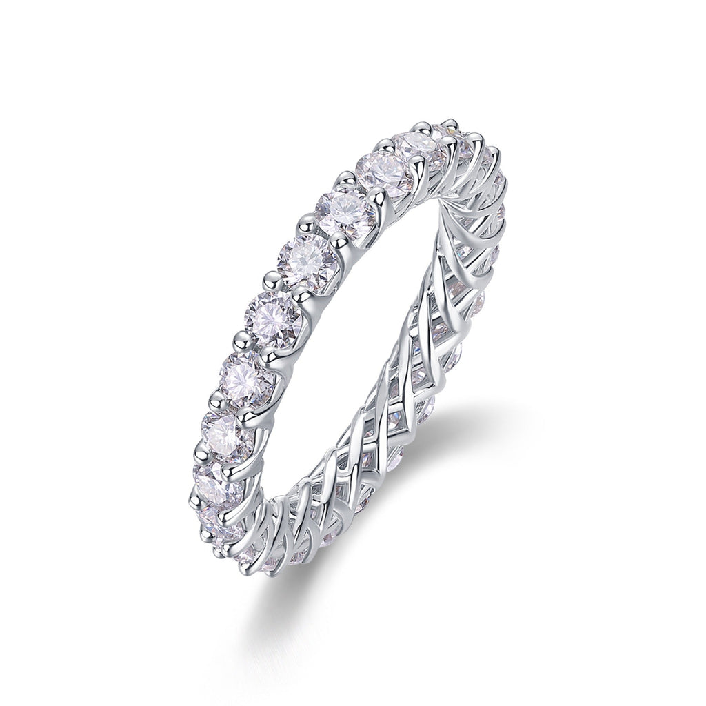 Rose Pear-Cut Moissanite Halo Ring in Sterling Silver