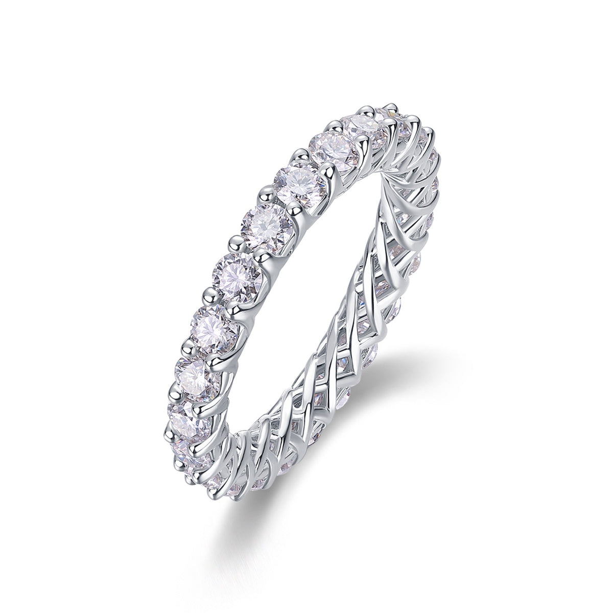 Rose Pear-Cut Moissanite Halo Ring in Sterling Silver
