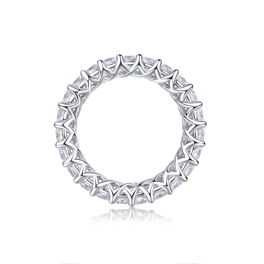 Rose Pear-Cut Moissanite Halo Ring in Sterling Silver