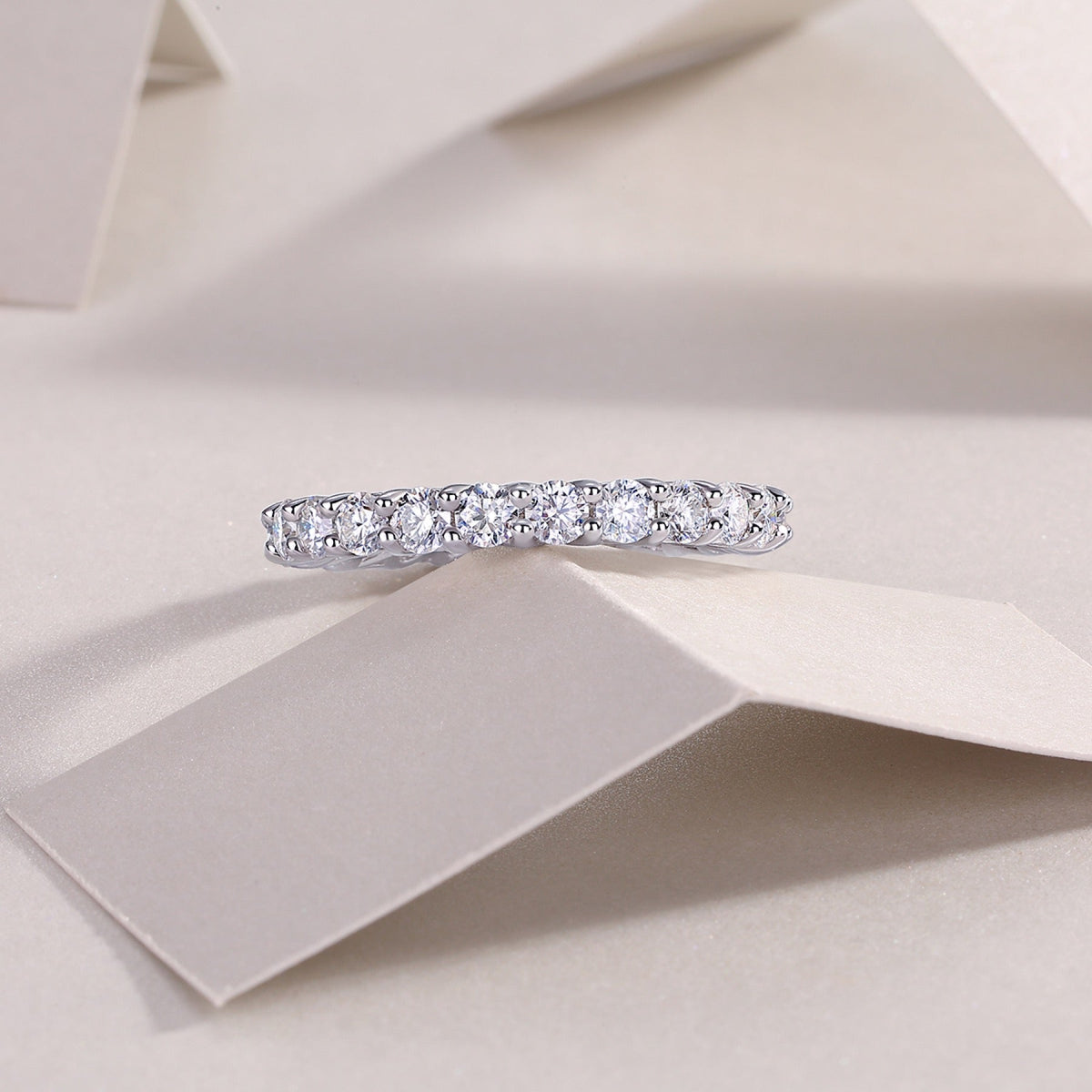 Rose Pear-Cut Moissanite Halo Ring in Sterling Silver