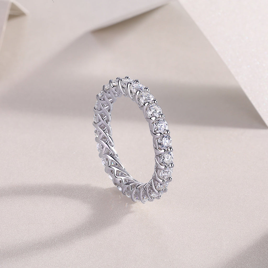 Rose Pear-Cut Moissanite Halo Ring in Sterling Silver