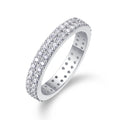 Starlight Moissanite Eternity Band Ring in Sterling Silver