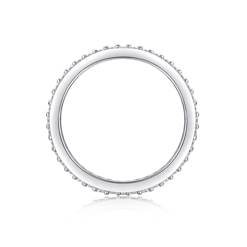 Starlight Moissanite Eternity Band Ring in Sterling Silver