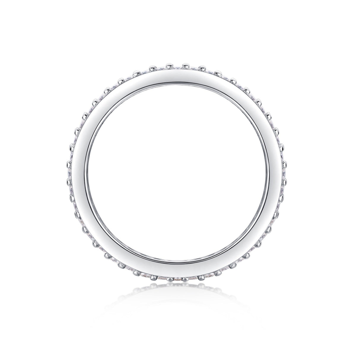Starlight Moissanite Eternity Band Ring in Sterling Silver