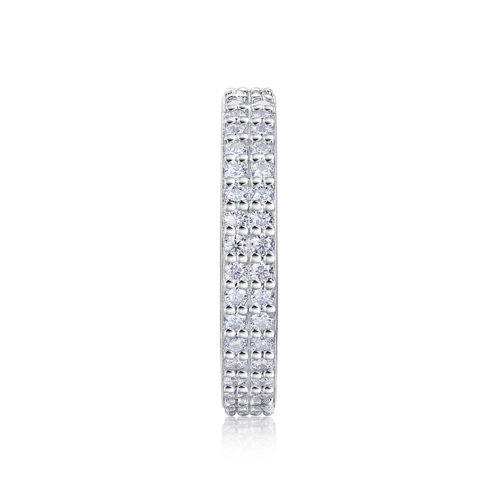 Starlight Moissanite Eternity Band Ring in Sterling Silver