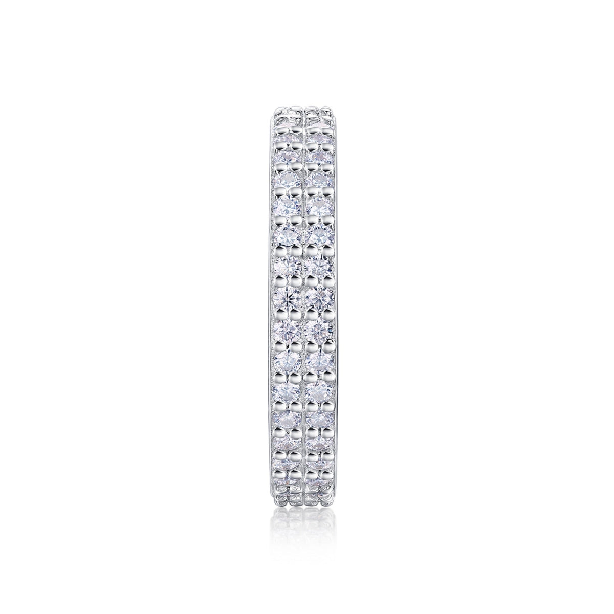 Starlight Moissanite Eternity Band Ring in Sterling Silver