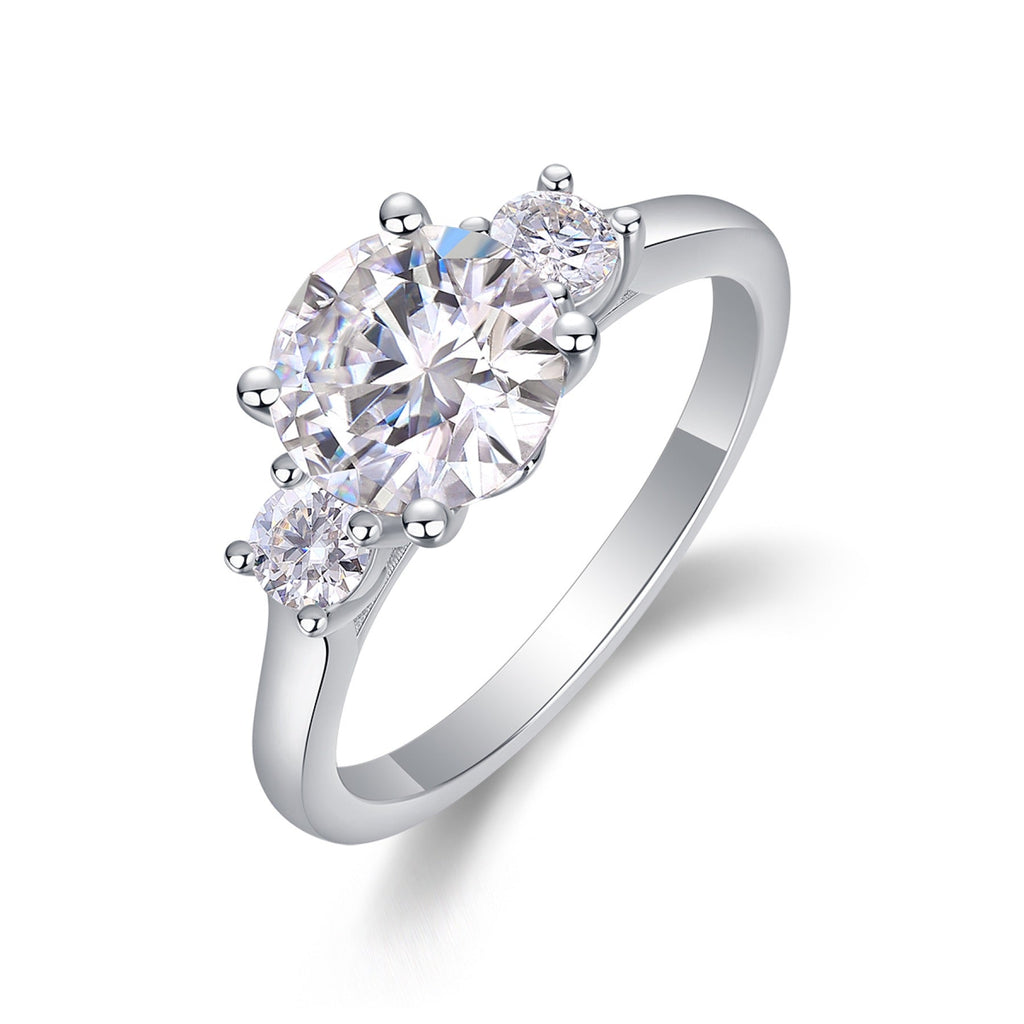 Shine 2 Carat Moissanite Solitaire Ring in Sterling Silver